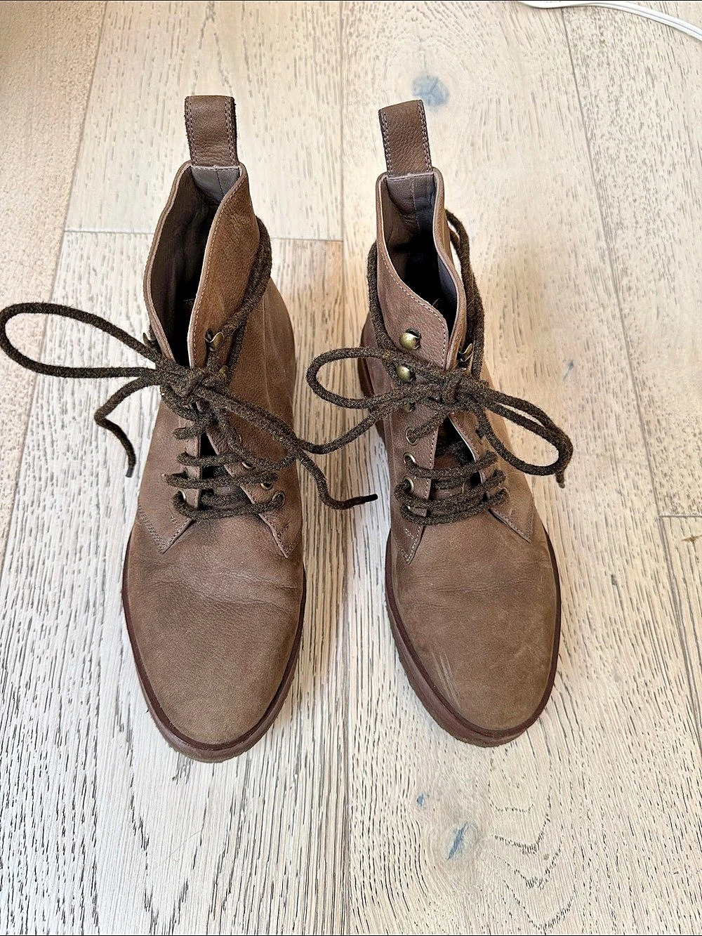 Jenni Kayne Brown Lace-Up Ankle Boots